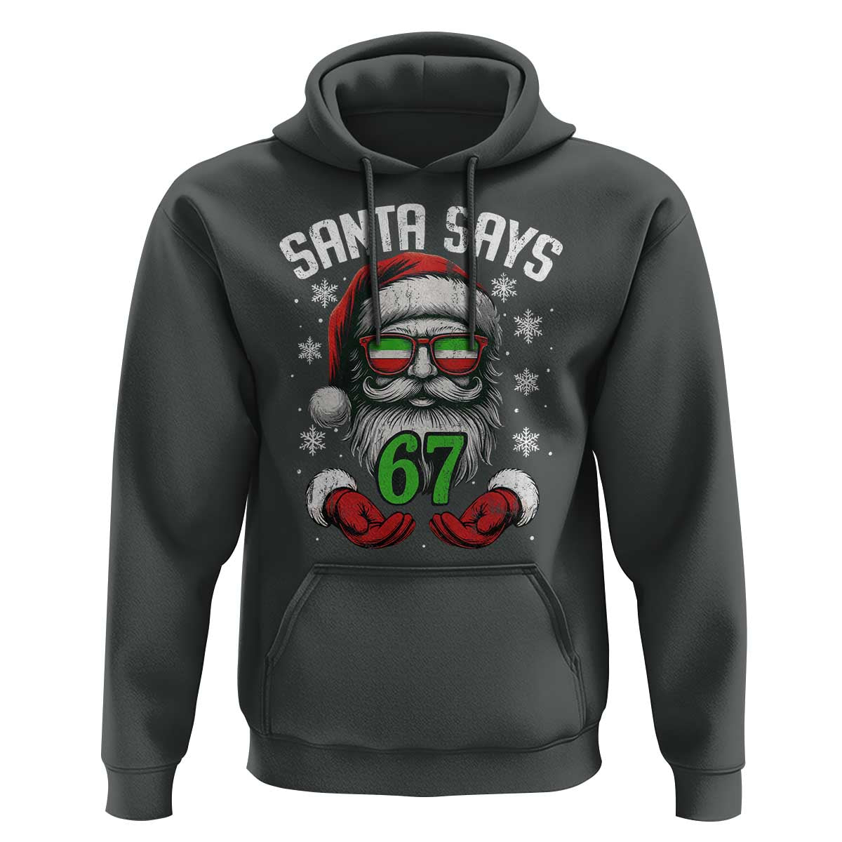 Funny Christmas Santa Says 67 Hoodie Six Seven Meme Gen Alpha Xmas Gag Gift - Wonder Print Shop