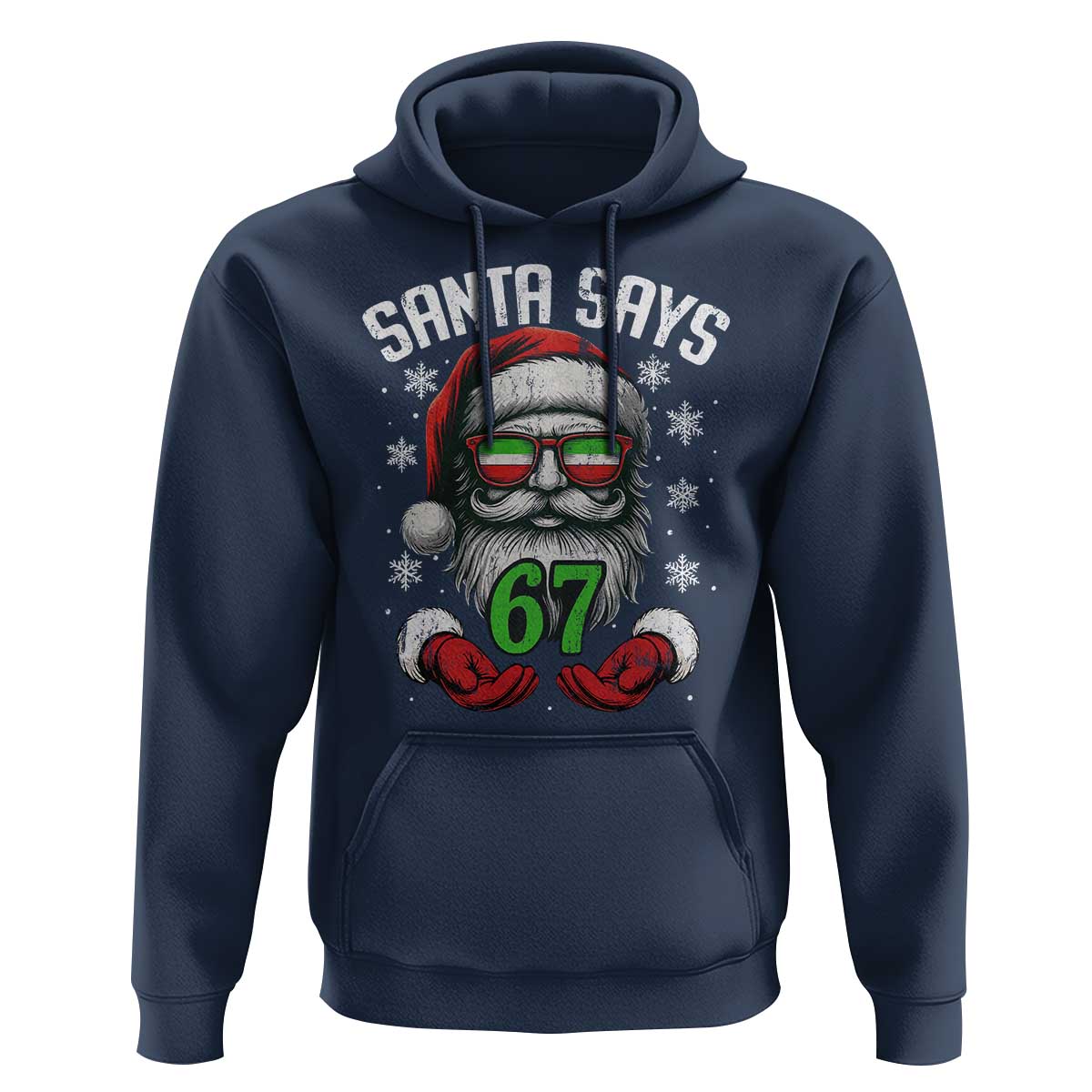 Funny Christmas Santa Says 67 Hoodie Six Seven Meme Gen Alpha Xmas Gag Gift - Wonder Print Shop