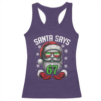 Funny Christmas Santa Says 67 Racerback Tank Top Six Seven Meme Gen Alpha Xmas Gag Gift - Wonder Print Shop