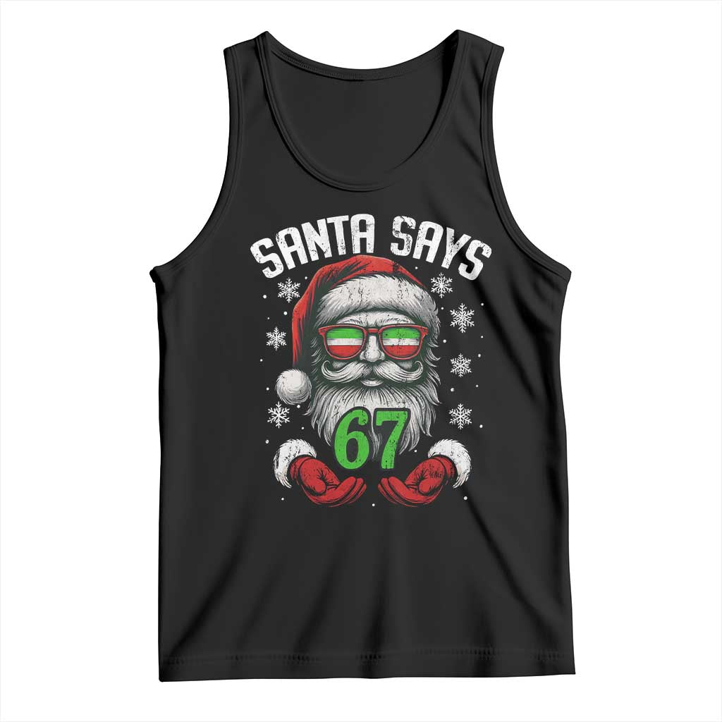 Funny Christmas Santa Says 67 Tank Top Six Seven Meme Gen Alpha Xmas Gag Gift - Wonder Print Shop