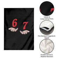 Funny 67 Six Seven Meme Hands Gesture Alpha Slang Garden Flag - Wonder Print Shop