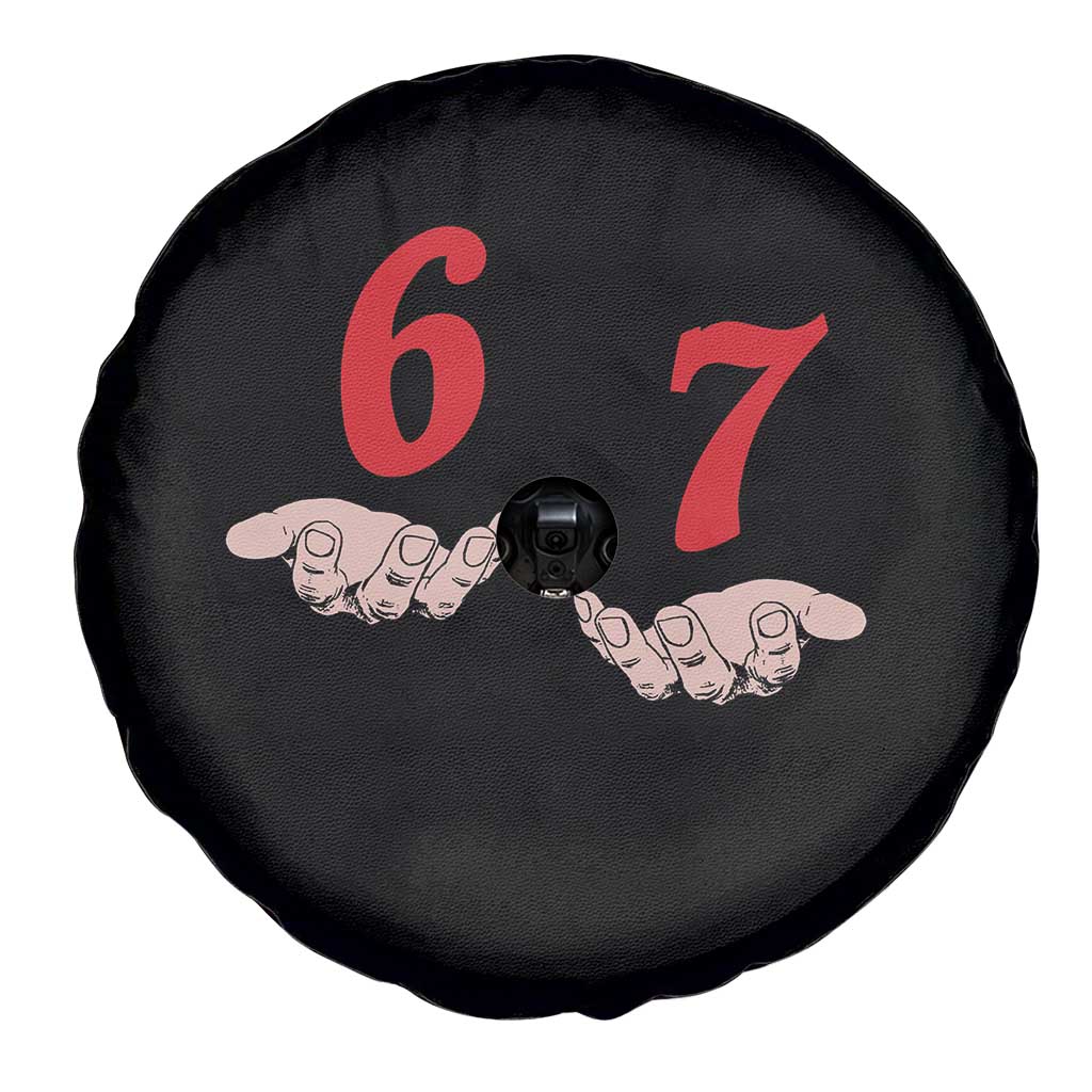 Funny 67 Six Seven Meme Hands Gesture Alpha Slang Spare Tire Cover - Wonder Print Shop