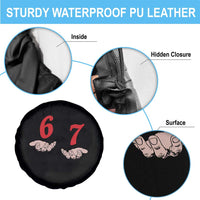 Funny 67 Six Seven Meme Hands Gesture Alpha Slang Spare Tire Cover - Wonder Print Shop