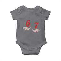 Funny 67 Six Seven Meme Hands Gesture Alpha Slang Baby Onesie - Wonder Print Shop