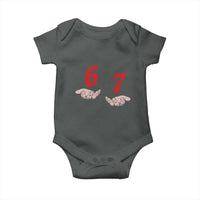 Funny 67 Six Seven Meme Hands Gesture Alpha Slang Baby Onesie - Wonder Print Shop