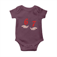 Funny 67 Six Seven Meme Hands Gesture Alpha Slang Baby Onesie - Wonder Print Shop