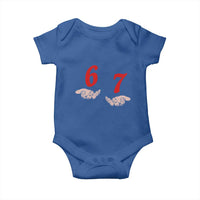 Funny 67 Six Seven Meme Hands Gesture Alpha Slang Baby Onesie - Wonder Print Shop