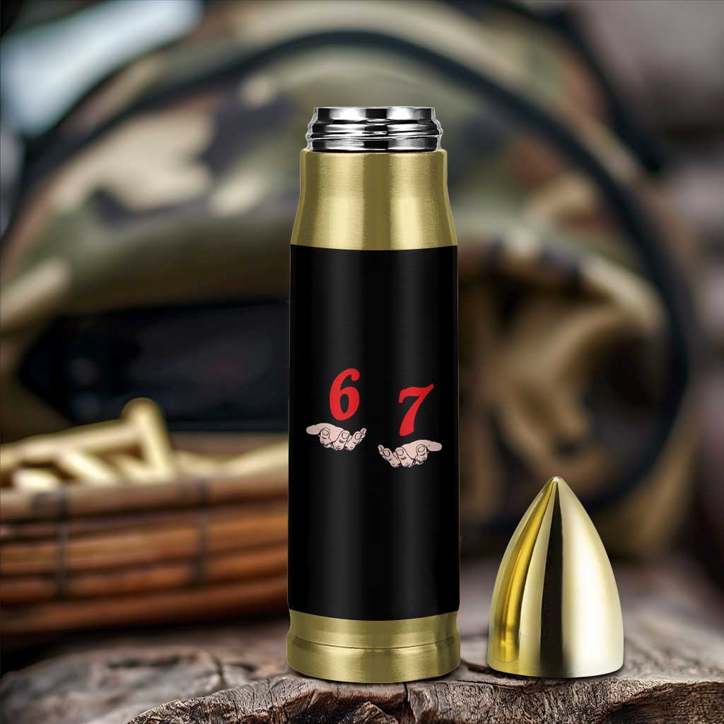 Funny 67 Six Seven Meme Hands Gesture Alpha Slang Bullet Tumbler - Wonder Print Shop