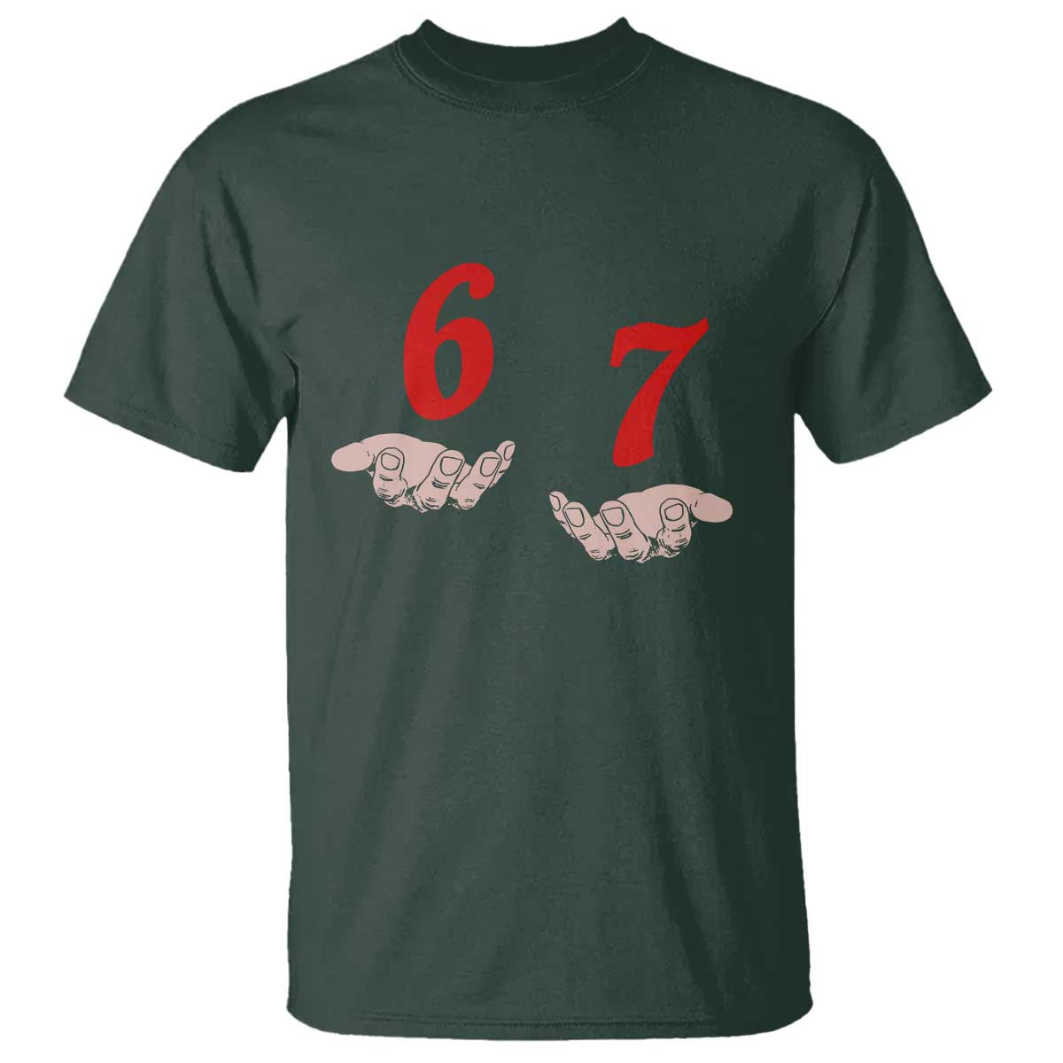 Funny 67 Six Seven Meme Hands Gesture Alpha Slang T Shirt - Wonder Print Shop
