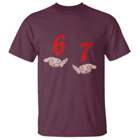 Funny 67 Six Seven Meme Hands Gesture Alpha Slang T Shirt - Wonder Print Shop