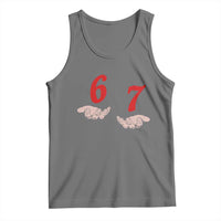 Funny 67 Six Seven Meme Hands Gesture Alpha Slang Tank Top - Wonder Print Shop