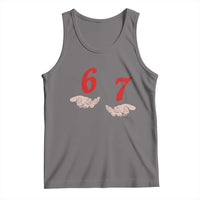 Funny 67 Six Seven Meme Hands Gesture Alpha Slang Tank Top - Wonder Print Shop