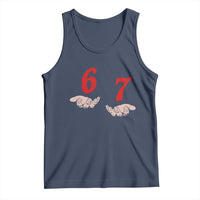 Funny 67 Six Seven Meme Hands Gesture Alpha Slang Tank Top - Wonder Print Shop