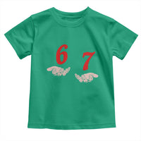 Funny 67 Six Seven Meme Hands Gesture Alpha Slang Toddler T Shirt - Wonder Print Shop