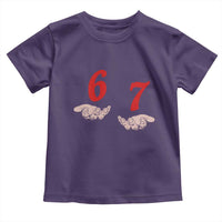 Funny 67 Six Seven Meme Hands Gesture Alpha Slang Toddler T Shirt - Wonder Print Shop