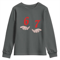 Funny 67 Six Seven Meme Hands Gesture Alpha Slang Youth Sweatshirt - Wonder Print Shop