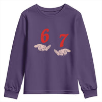 Funny 67 Six Seven Meme Hands Gesture Alpha Slang Youth Sweatshirt - Wonder Print Shop