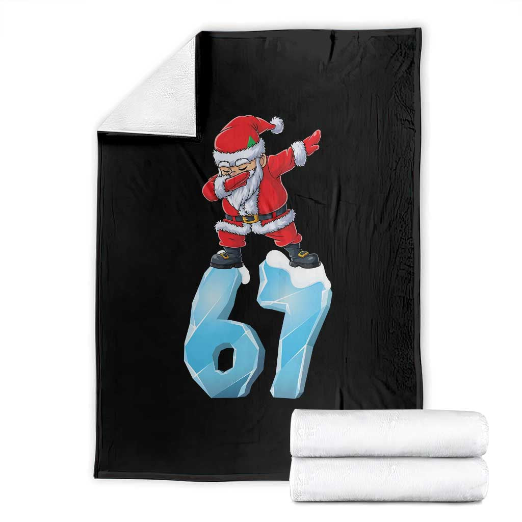 Funny 67 Christmas Throw Blanket Six Seven Dabbing Santa Meme Gen Alpha Slang - Wonder Print Shop