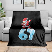 Funny 67 Christmas Throw Blanket Six Seven Dabbing Santa Meme Gen Alpha Slang - Wonder Print Shop