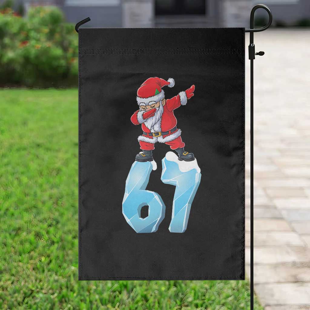 Funny 67 Christmas Garden Flag Six Seven Dabbing Santa Meme Gen Alpha Slang - Wonder Print Shop