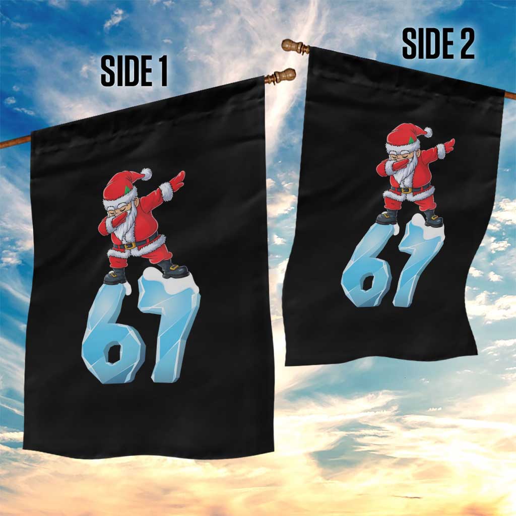 Funny 67 Christmas Garden Flag Six Seven Dabbing Santa Meme Gen Alpha Slang - Wonder Print Shop