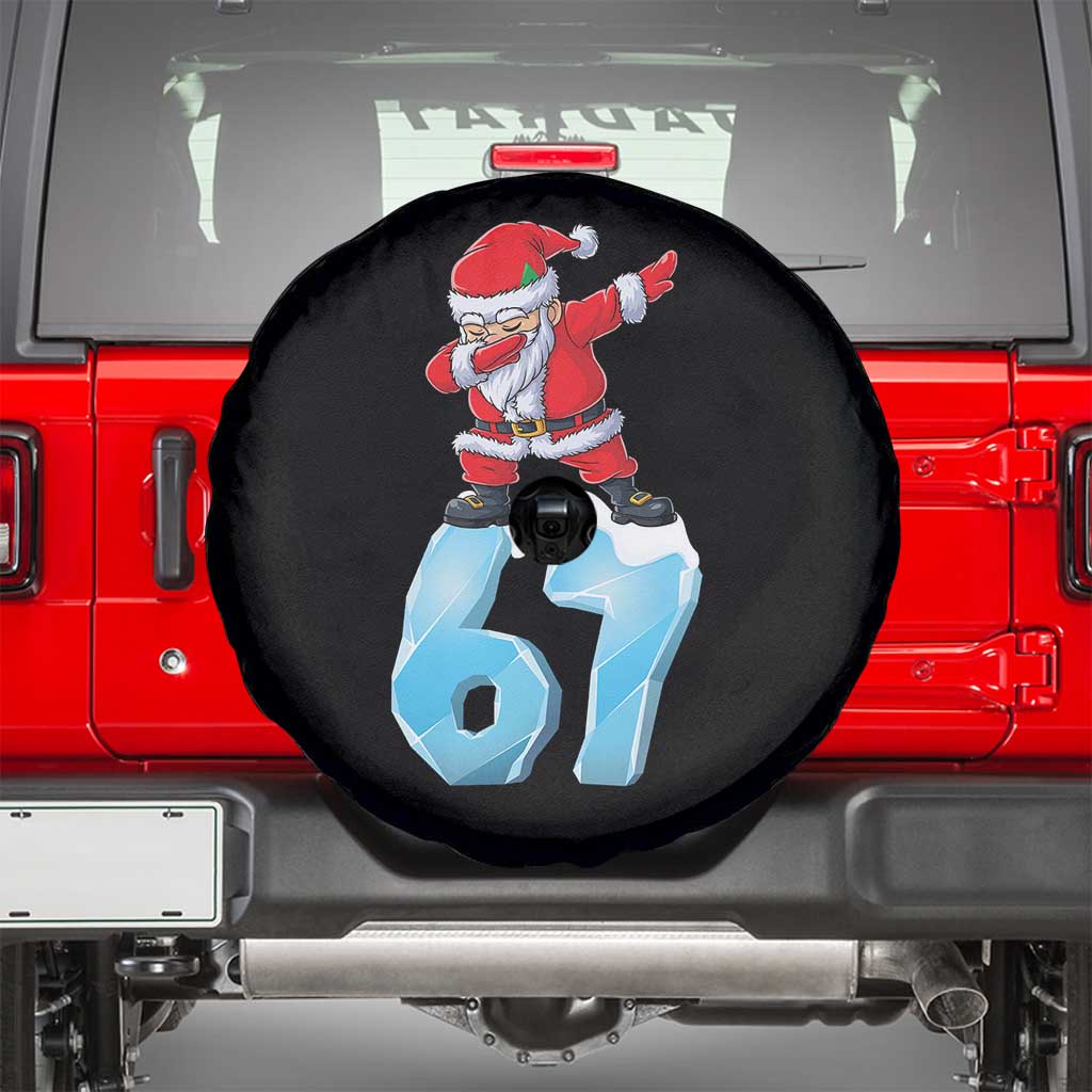 Funny 67 Christmas Spare Tire Cover Six Seven Dabbing Santa Meme Gen Alpha Slang - Wonder Print Shop