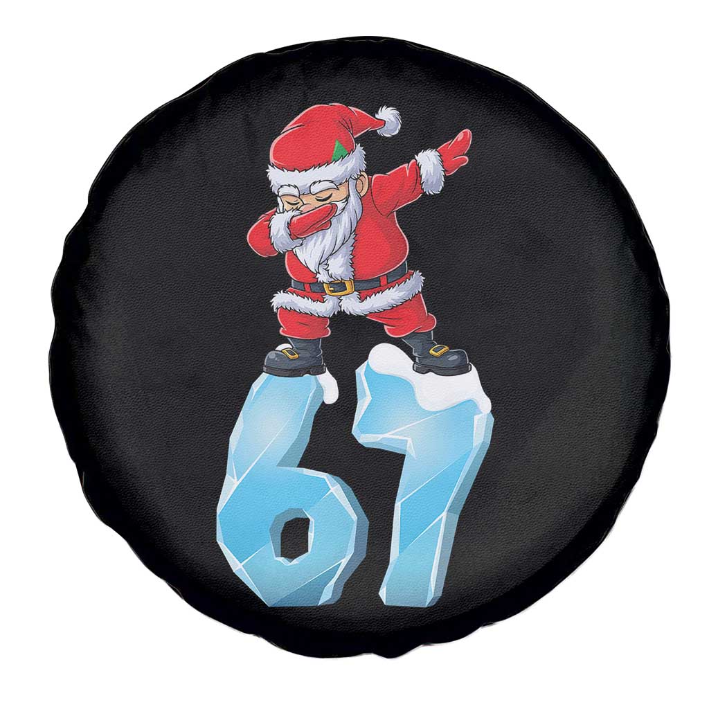 Funny 67 Christmas Spare Tire Cover Six Seven Dabbing Santa Meme Gen Alpha Slang - Wonder Print Shop
