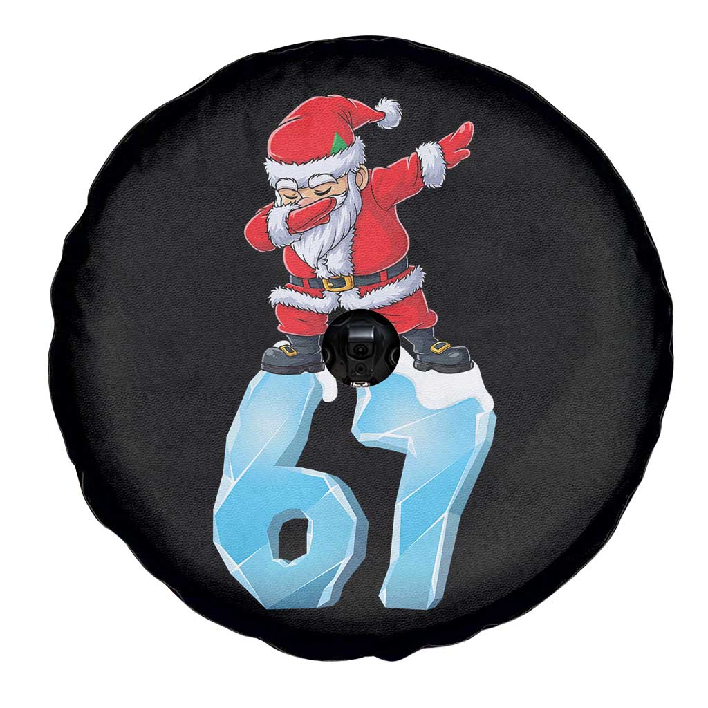 Funny 67 Christmas Spare Tire Cover Six Seven Dabbing Santa Meme Gen Alpha Slang - Wonder Print Shop