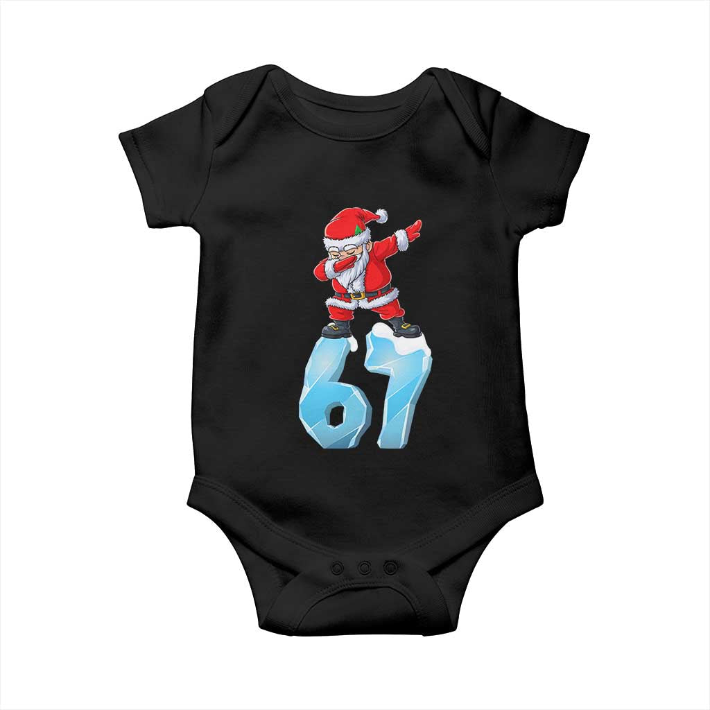 Funny 67 Christmas Baby Onesie Six Seven Dabbing Santa Meme Gen Alpha Slang - Wonder Print Shop