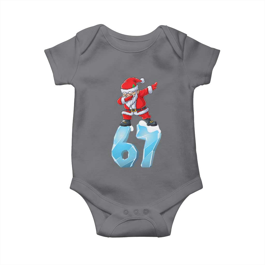 Funny 67 Christmas Baby Onesie Six Seven Dabbing Santa Meme Gen Alpha Slang - Wonder Print Shop