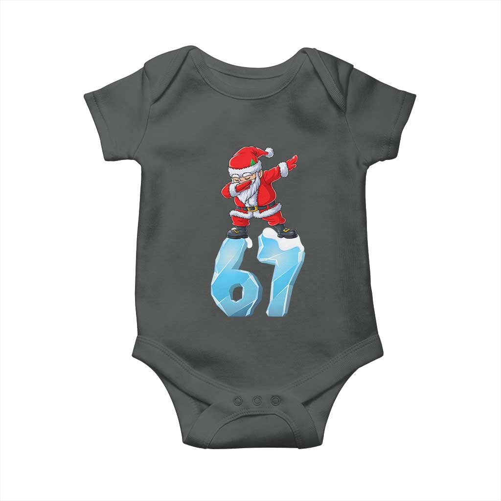 Funny 67 Christmas Baby Onesie Six Seven Dabbing Santa Meme Gen Alpha Slang - Wonder Print Shop