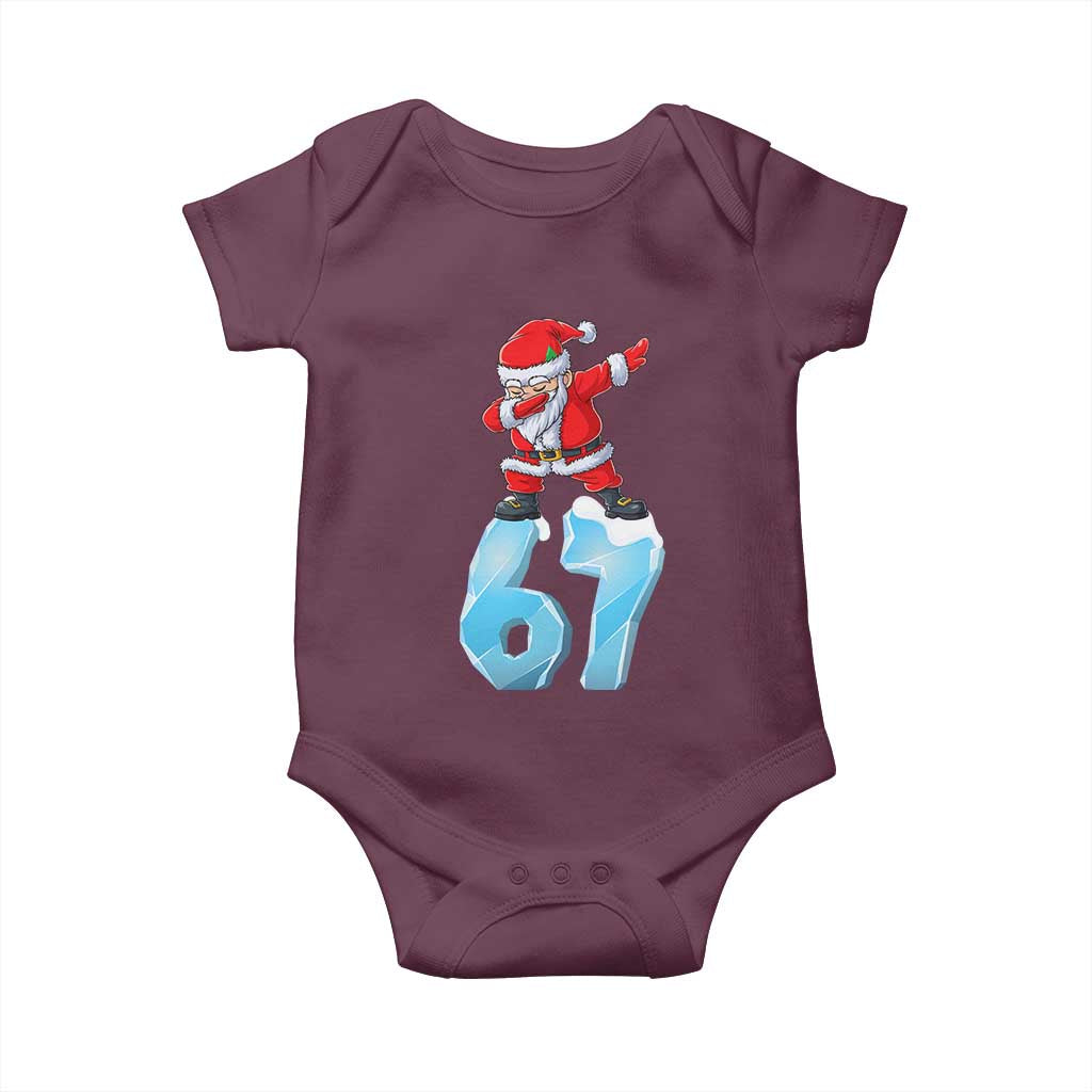 Funny 67 Christmas Baby Onesie Six Seven Dabbing Santa Meme Gen Alpha Slang - Wonder Print Shop
