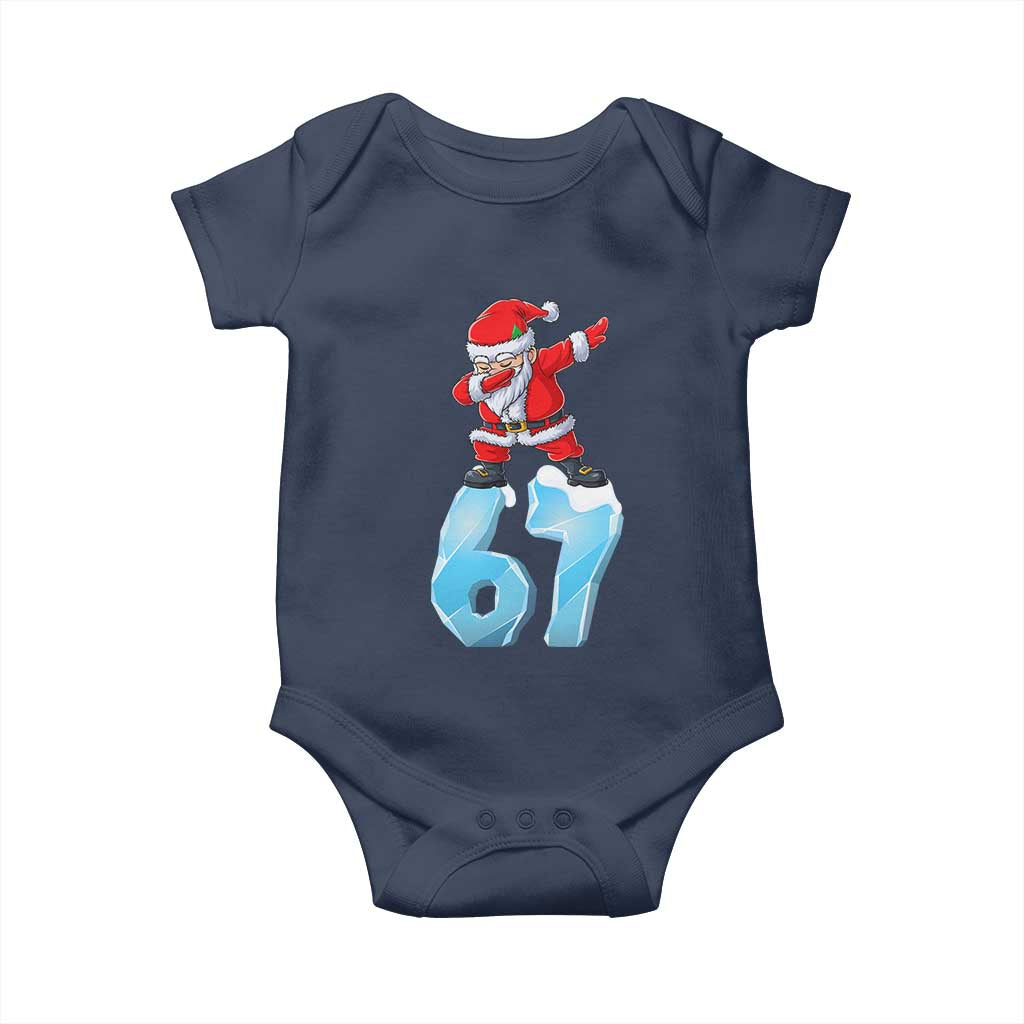 Funny 67 Christmas Baby Onesie Six Seven Dabbing Santa Meme Gen Alpha Slang - Wonder Print Shop
