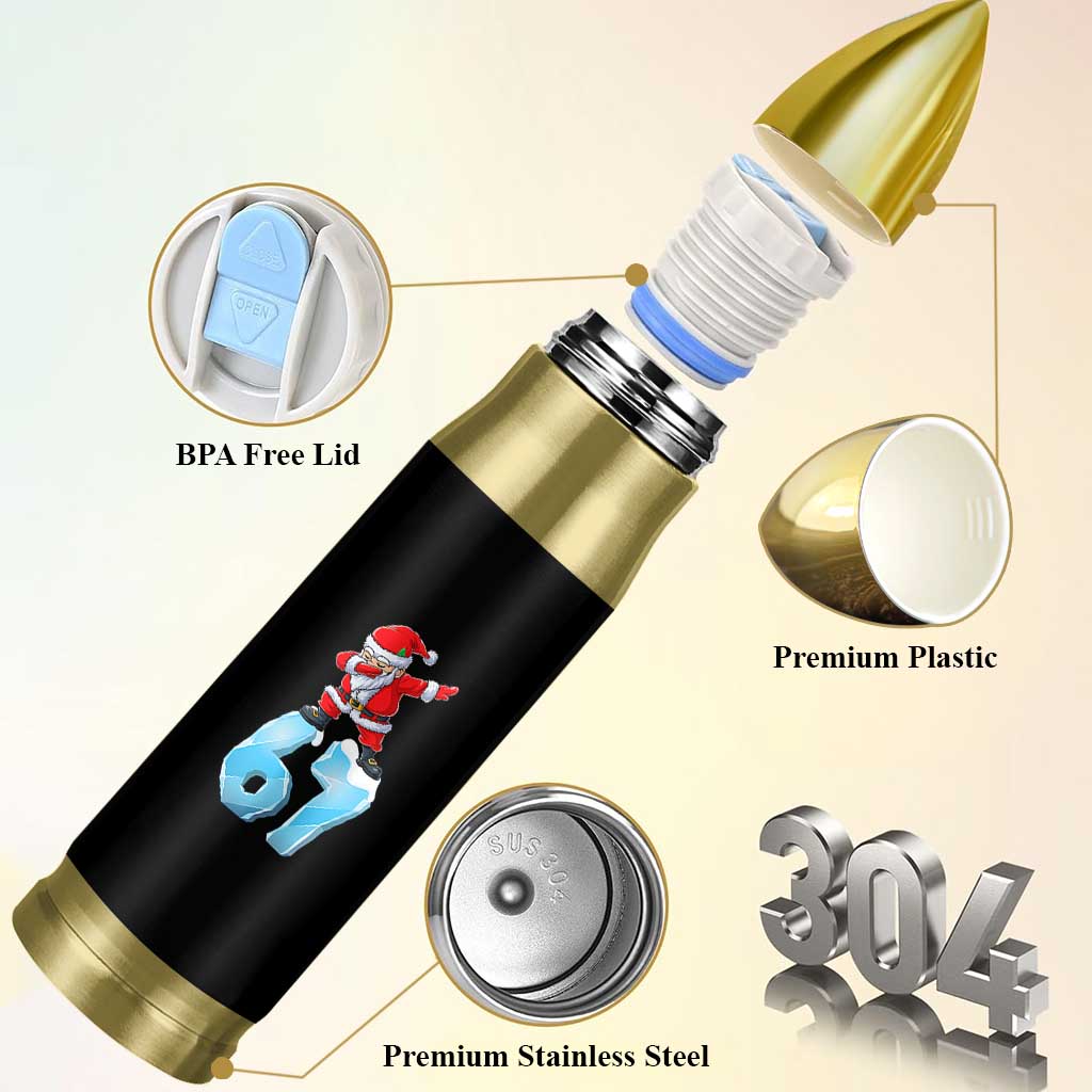 Funny 67 Christmas Bullet Tumbler Six Seven Dabbing Santa Meme Gen Alpha Slang - Wonder Print Shop