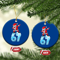 Funny 67 Xmas Ceramic Ornament Six Seven Dabbing Santa Meme Gen Alpha Slang - Wonder Print Shop