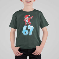 Funny 67 Christmas T Shirt For Kid Six Seven Dabbing Santa Meme Gen Alpha Slang - Wonder Print Shop