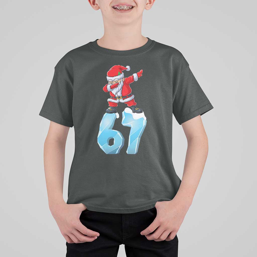 Funny 67 Christmas T Shirt For Kid Six Seven Dabbing Santa Meme Gen Alpha Slang - Wonder Print Shop