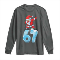 Funny 67 Christmas Long Sleeve Shirt Six Seven Dabbing Santa Meme Gen Alpha Slang - Wonder Print Shop
