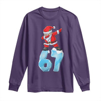 Funny 67 Christmas Long Sleeve Shirt Six Seven Dabbing Santa Meme Gen Alpha Slang - Wonder Print Shop