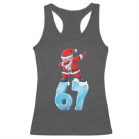 Funny 67 Christmas Racerback Tank Top Six Seven Dabbing Santa Meme Gen Alpha Slang - Wonder Print Shop