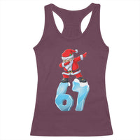 Funny 67 Christmas Racerback Tank Top Six Seven Dabbing Santa Meme Gen Alpha Slang - Wonder Print Shop