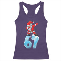 Funny 67 Christmas Racerback Tank Top Six Seven Dabbing Santa Meme Gen Alpha Slang - Wonder Print Shop