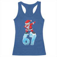 Funny 67 Christmas Racerback Tank Top Six Seven Dabbing Santa Meme Gen Alpha Slang - Wonder Print Shop