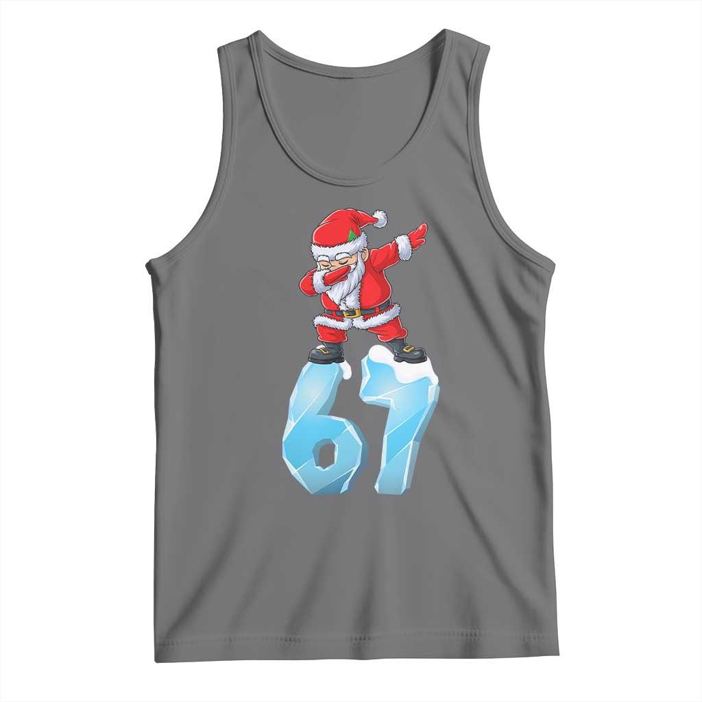 Funny 67 Christmas Tank Top Six Seven Dabbing Santa Meme Gen Alpha Slang - Wonder Print Shop