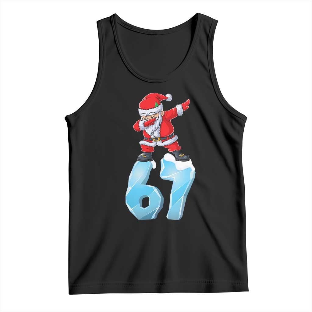 Funny 67 Christmas Tank Top Six Seven Dabbing Santa Meme Gen Alpha Slang - Wonder Print Shop
