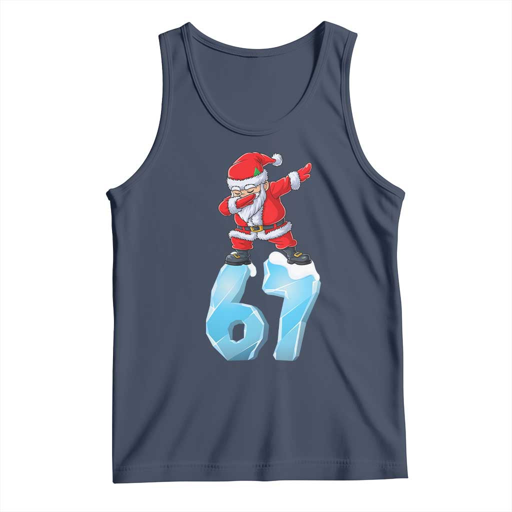 Funny 67 Christmas Tank Top Six Seven Dabbing Santa Meme Gen Alpha Slang - Wonder Print Shop