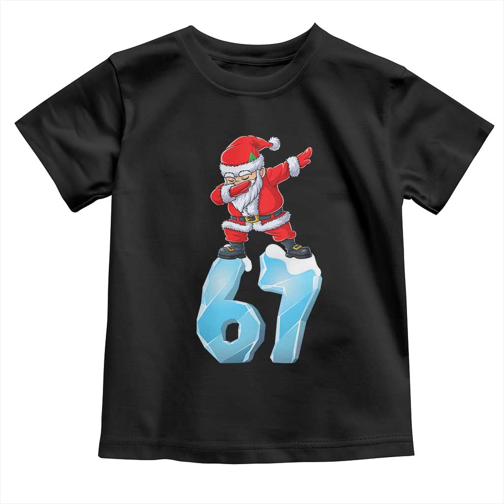 Funny 67 Christmas Toddler T Shirt Six Seven Dabbing Santa Meme Gen Alpha Slang - Wonder Print Shop