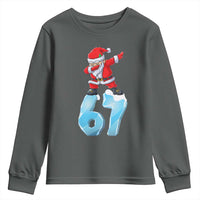 Funny 67 Christmas Youth Sweatshirt Six Seven Dabbing Santa Meme Gen Alpha Slang - Wonder Print Shop