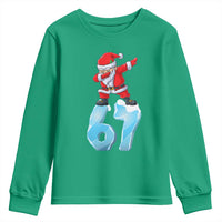 Funny 67 Christmas Youth Sweatshirt Six Seven Dabbing Santa Meme Gen Alpha Slang - Wonder Print Shop