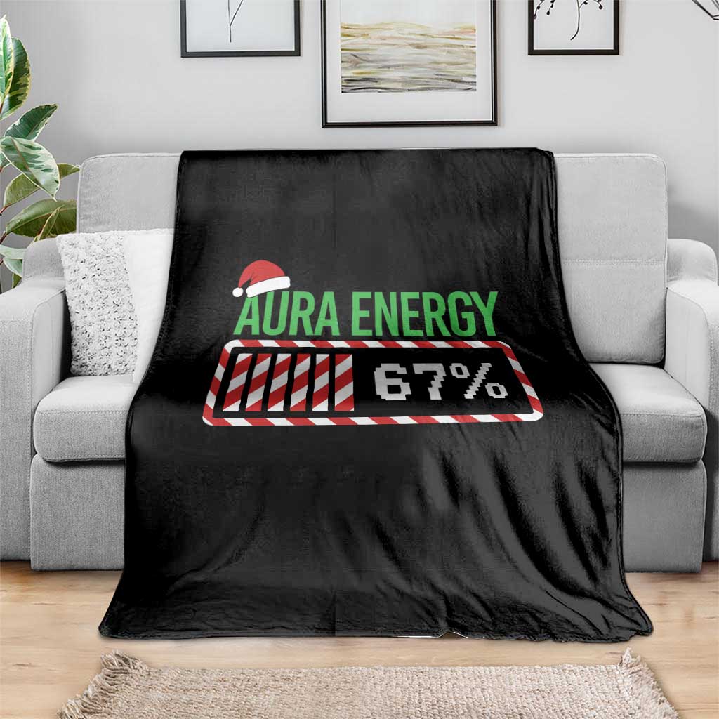 Funny Aura Energy 67 Christmas Throw Blanket Aura Farming Six Seven Meme Gen Alpha Slang - Wonder Print Shop